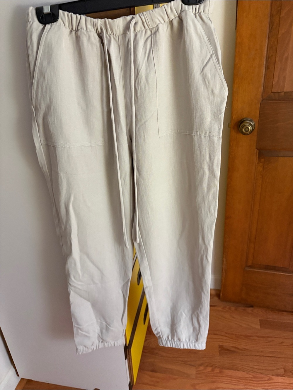Zara Light Cream Drawstring Jogger Pants